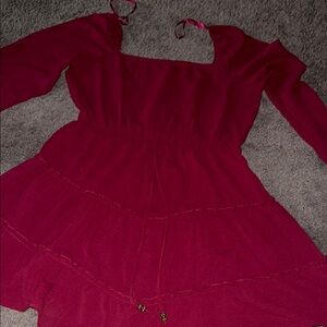 City Triangles Red Long Sleeve Sundress for Wedding Guest